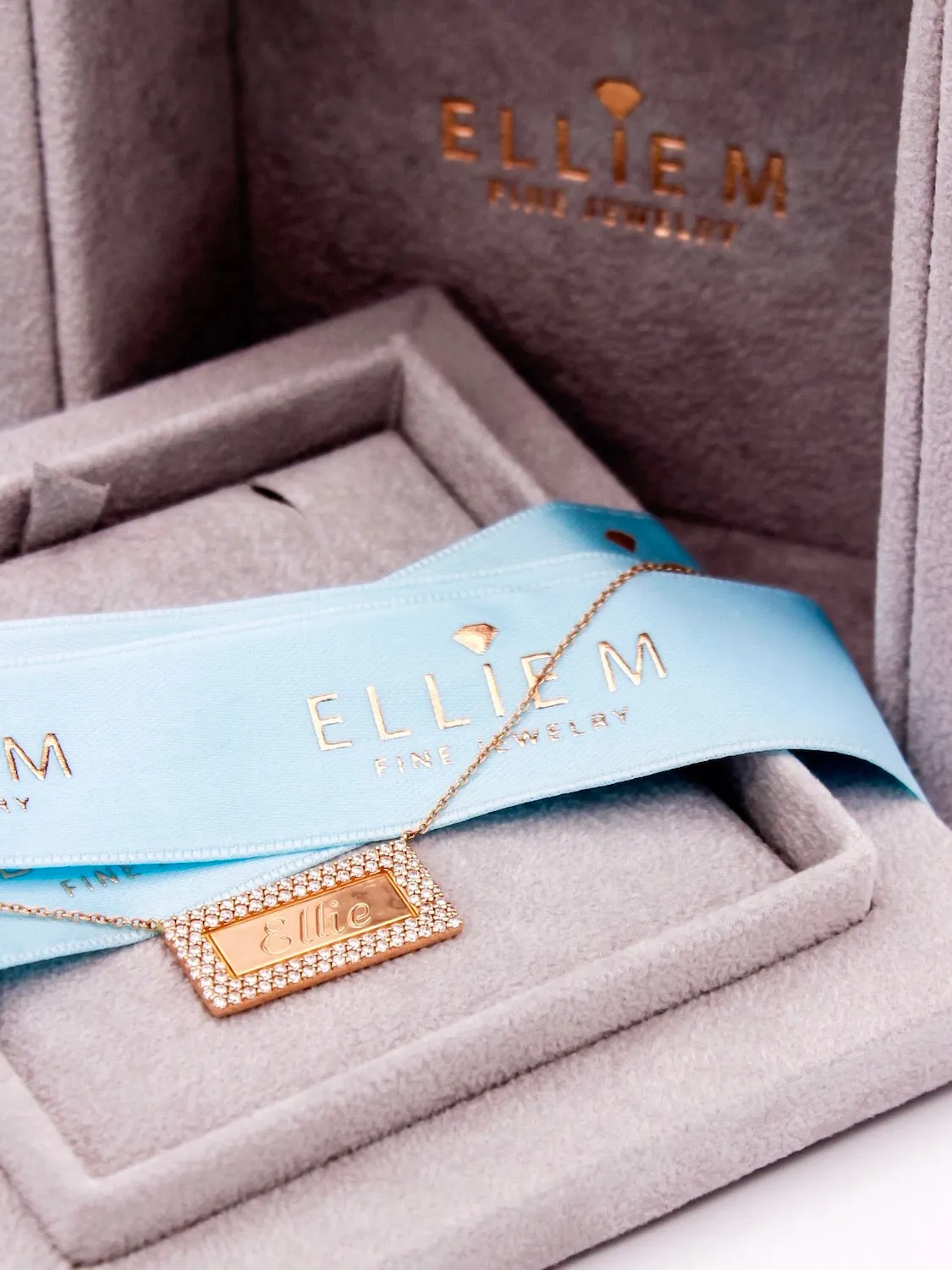 Multi- Row Diamond Name Plate Necklace