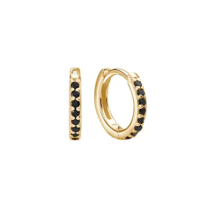 Murkani - 11mm Huggies Black Spinel Yellow Gold