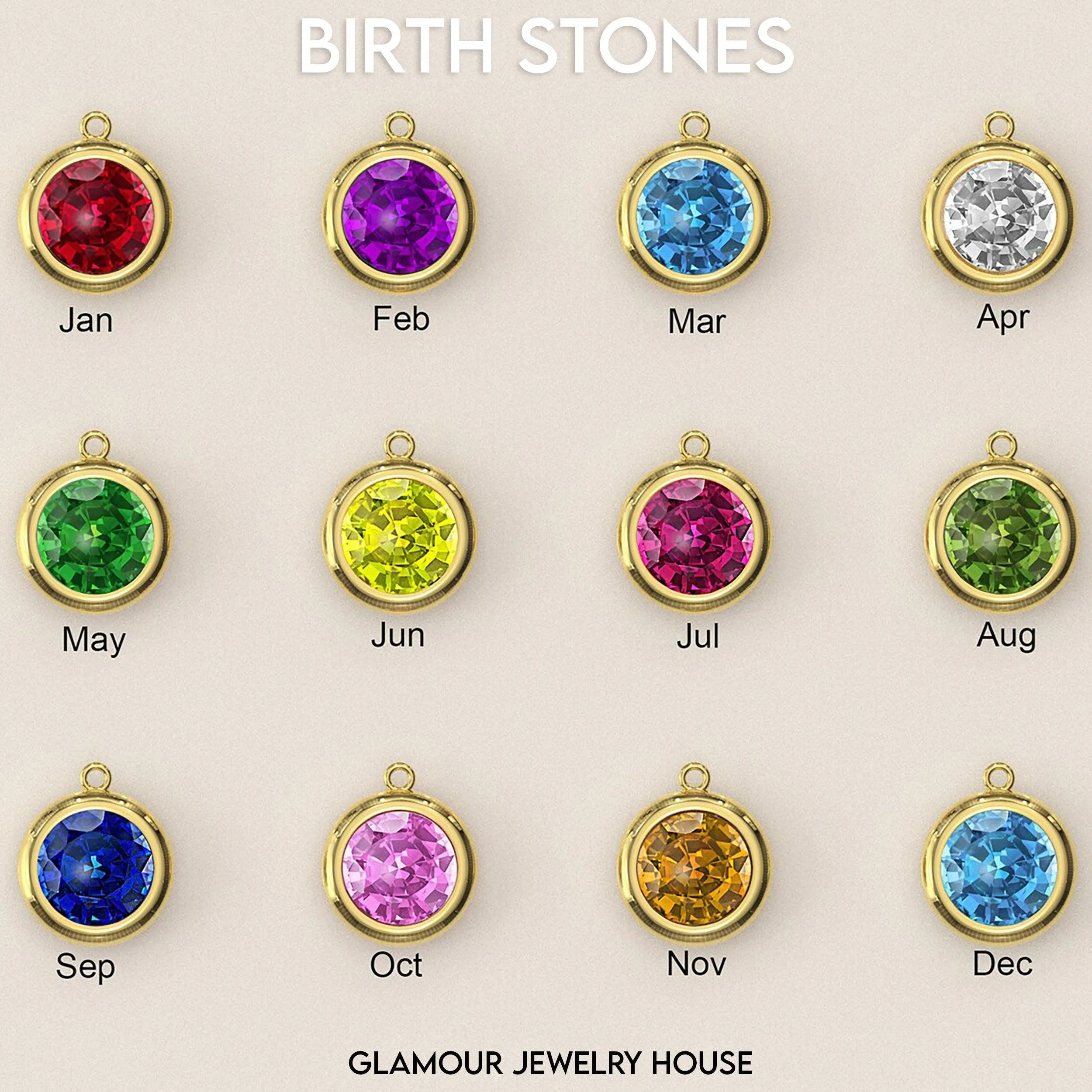 Name Necklace with Birthstone