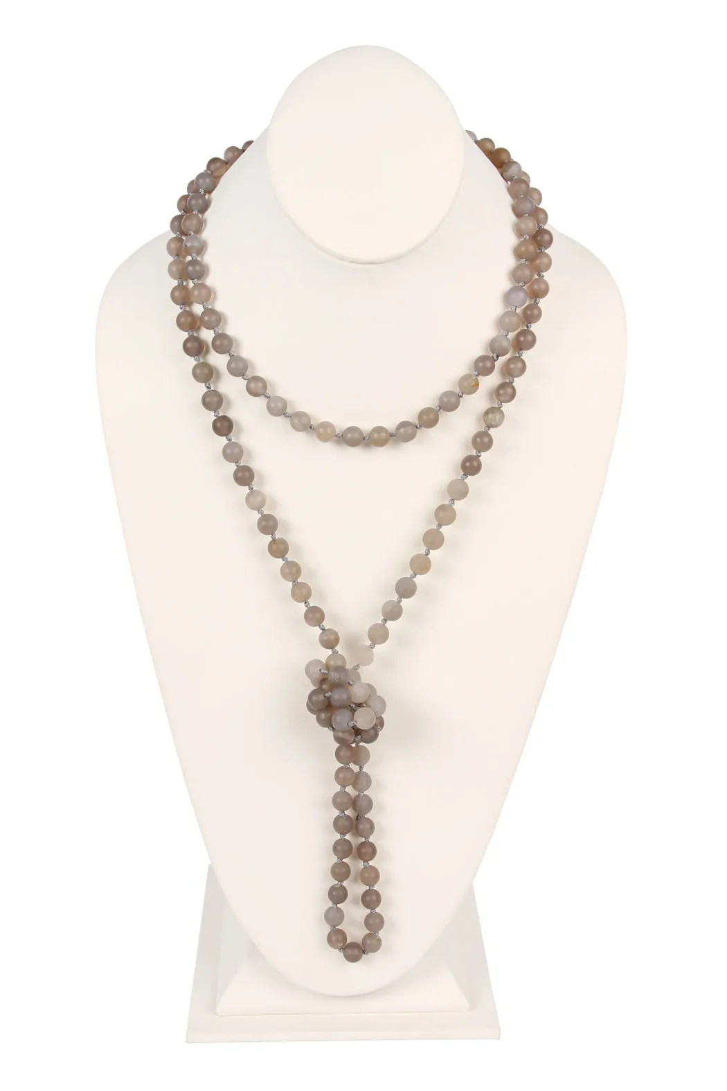 NATURAL STONE HAND KNOTTED LONG NECKLACE