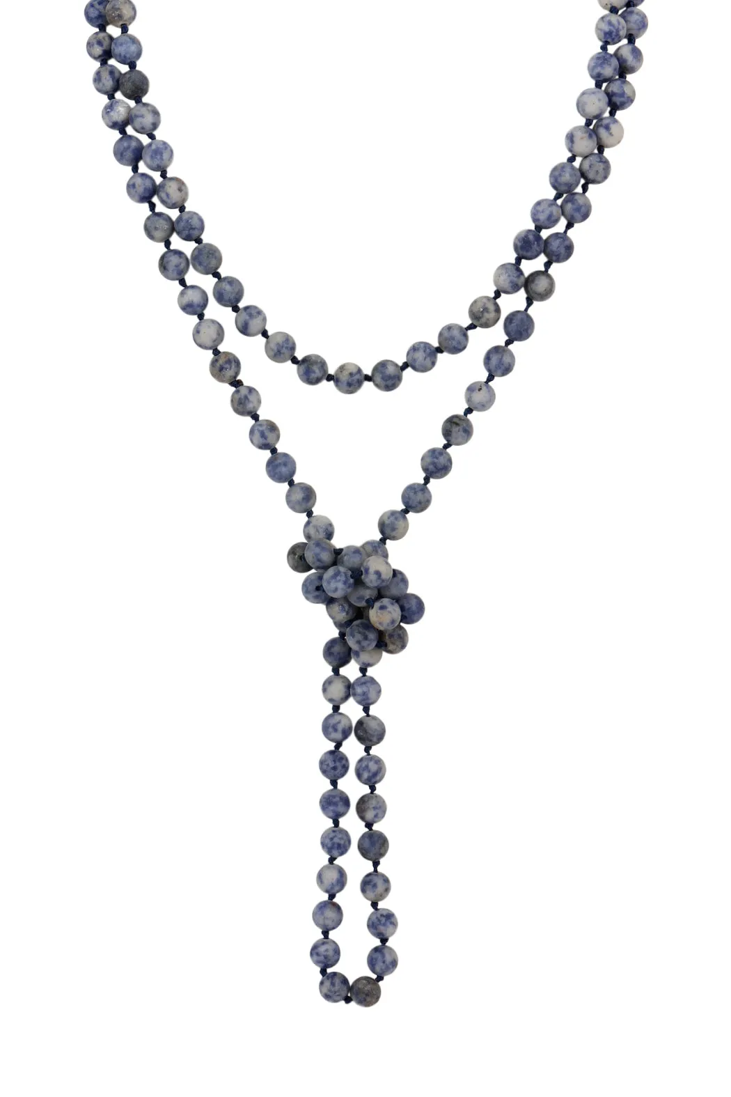 NATURAL STONE HAND KNOTTED LONG NECKLACE