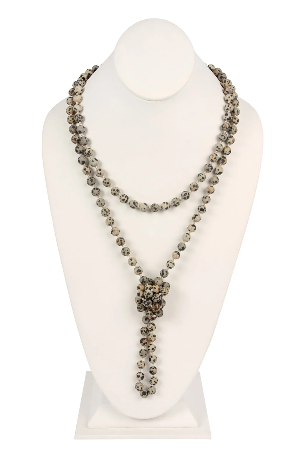 NATURAL STONE HAND KNOTTED LONG NECKLACE
