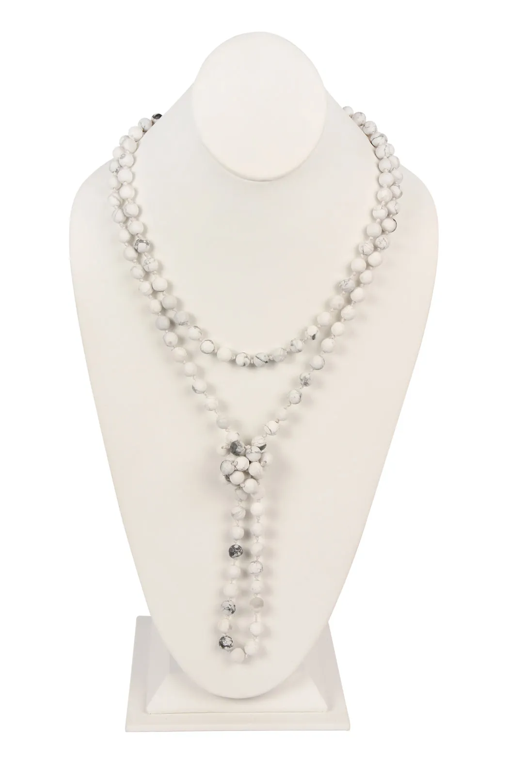 NATURAL STONE HAND KNOTTED LONG NECKLACE