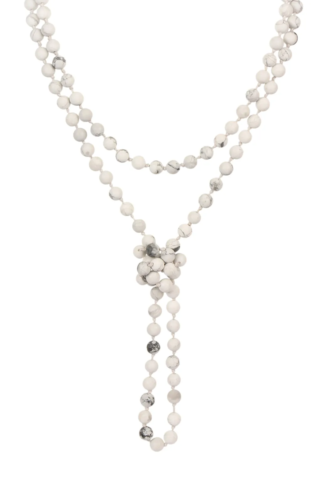 NATURAL STONE HAND KNOTTED LONG NECKLACE