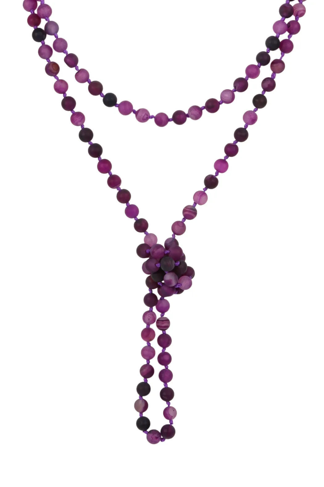 NATURAL STONE HAND KNOTTED LONG NECKLACE