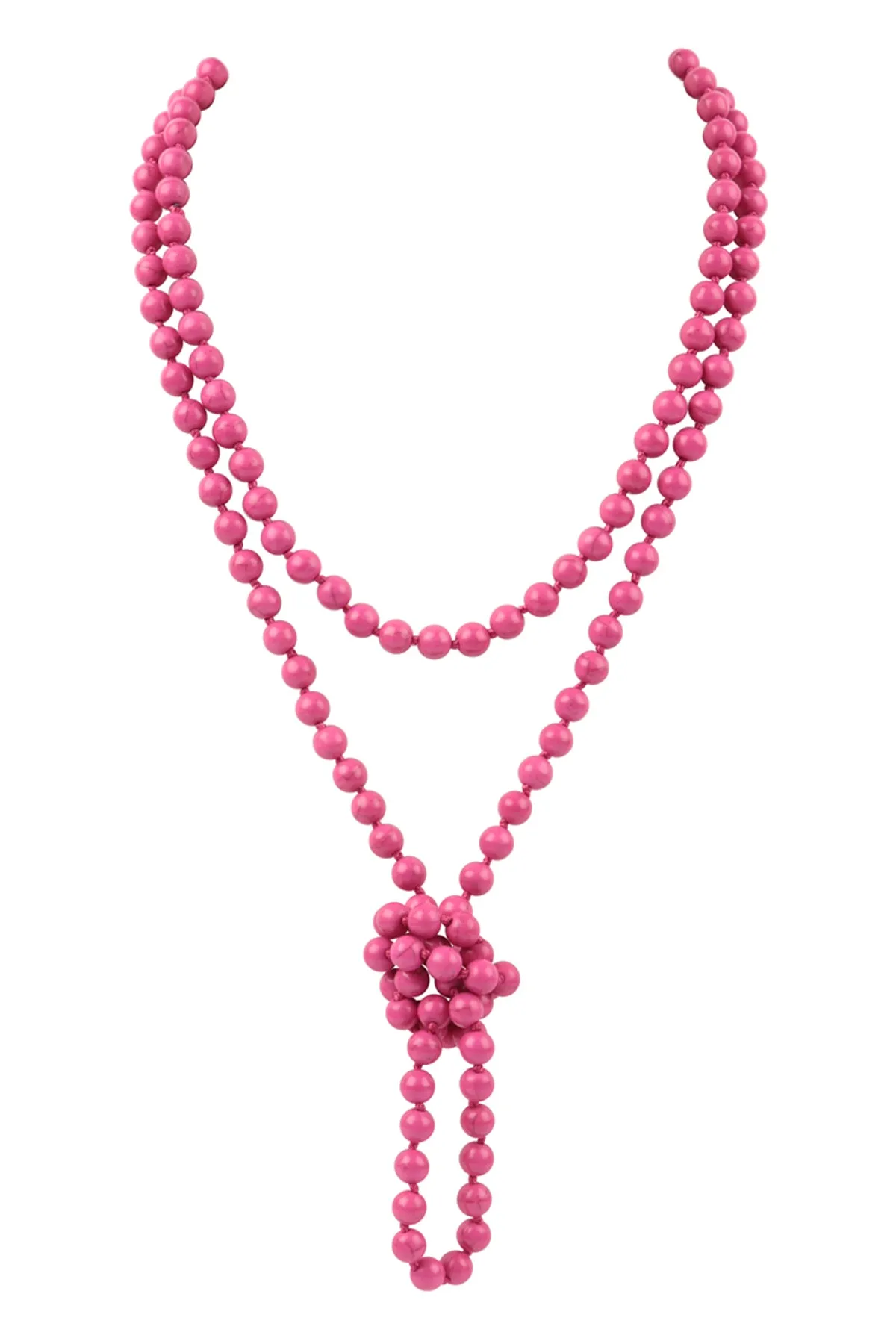 NATURAL STONE HAND KNOTTED LONG NECKLACE