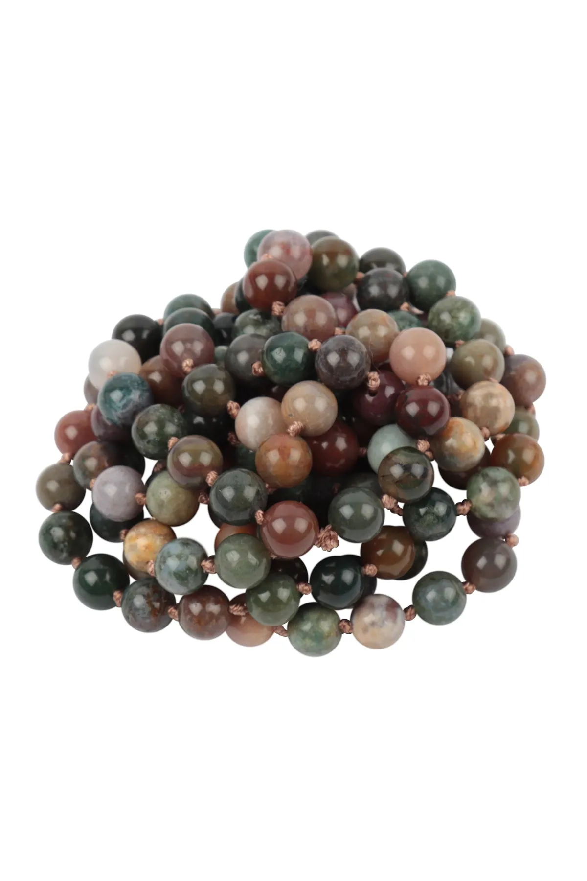 NATURAL STONE HAND KNOTTED LONG NECKLACE