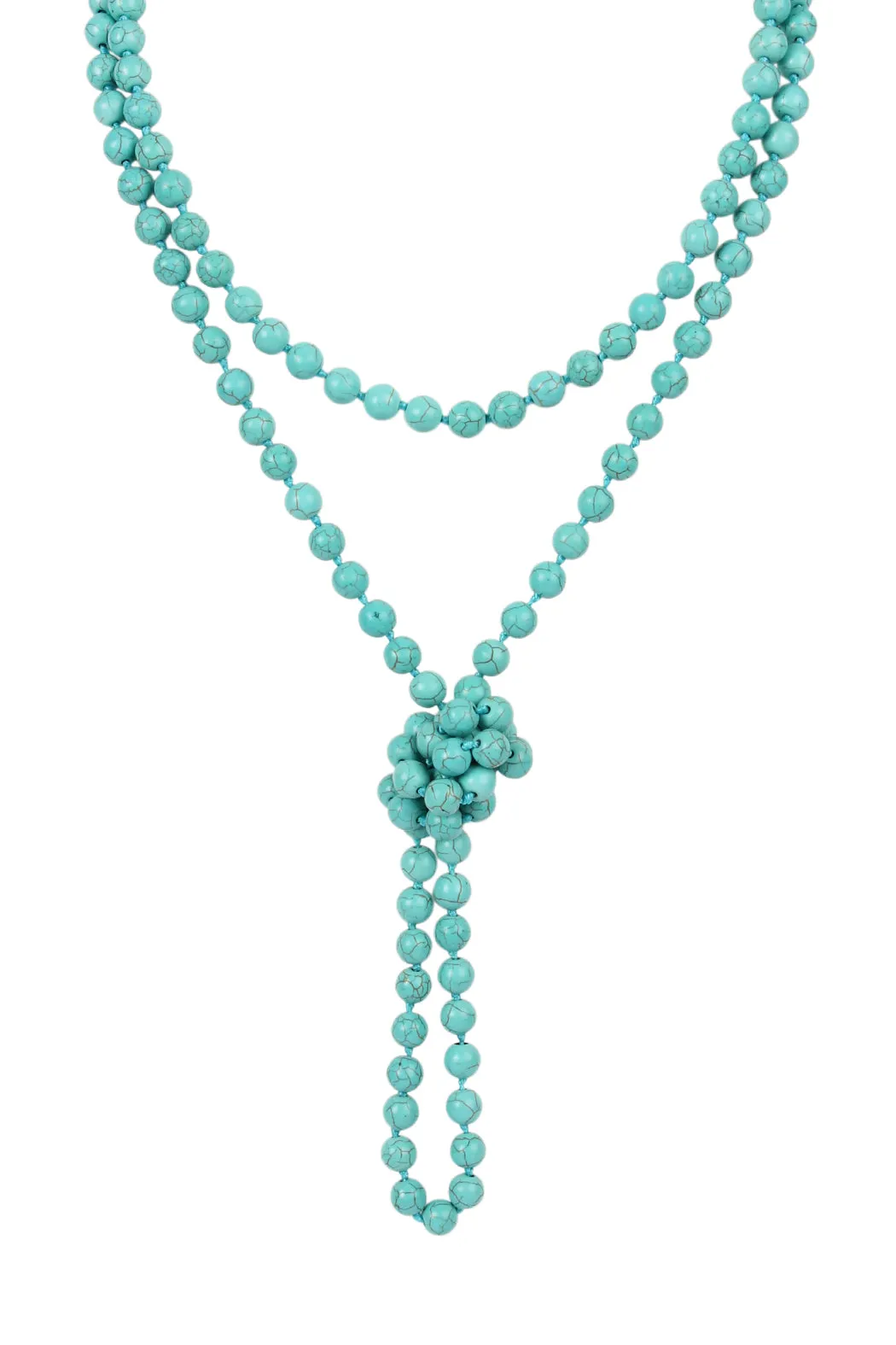 NATURAL STONE HAND KNOTTED LONG NECKLACE