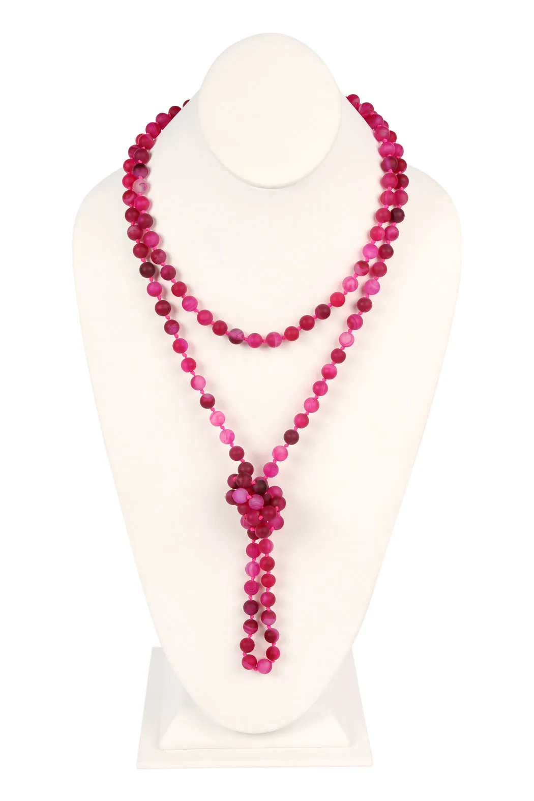 NATURAL STONE HAND KNOTTED LONG NECKLACE