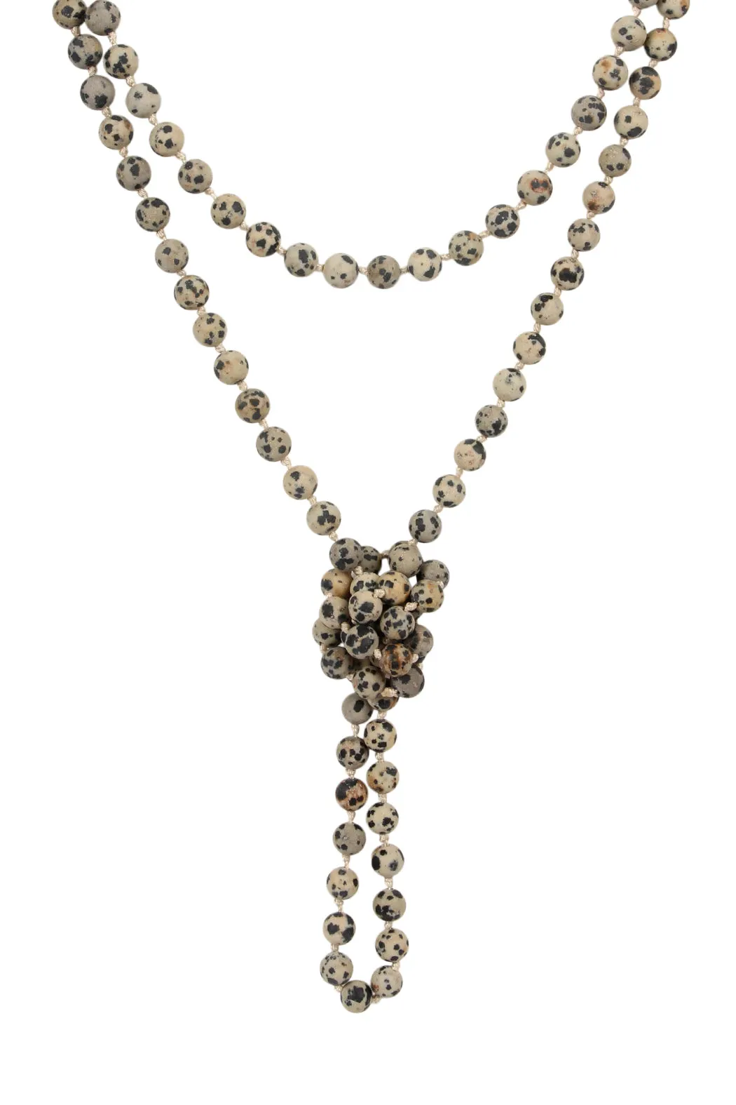 NATURAL STONE HAND KNOTTED LONG NECKLACE