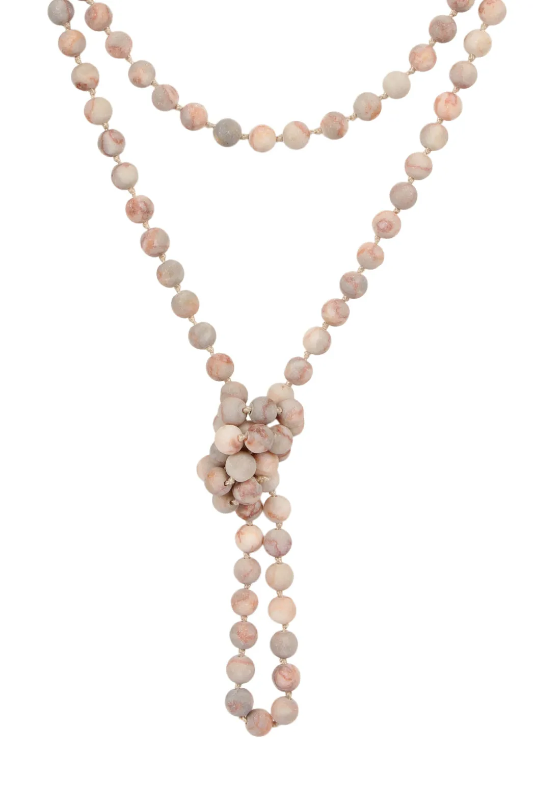 NATURAL STONE HAND KNOTTED LONG NECKLACE
