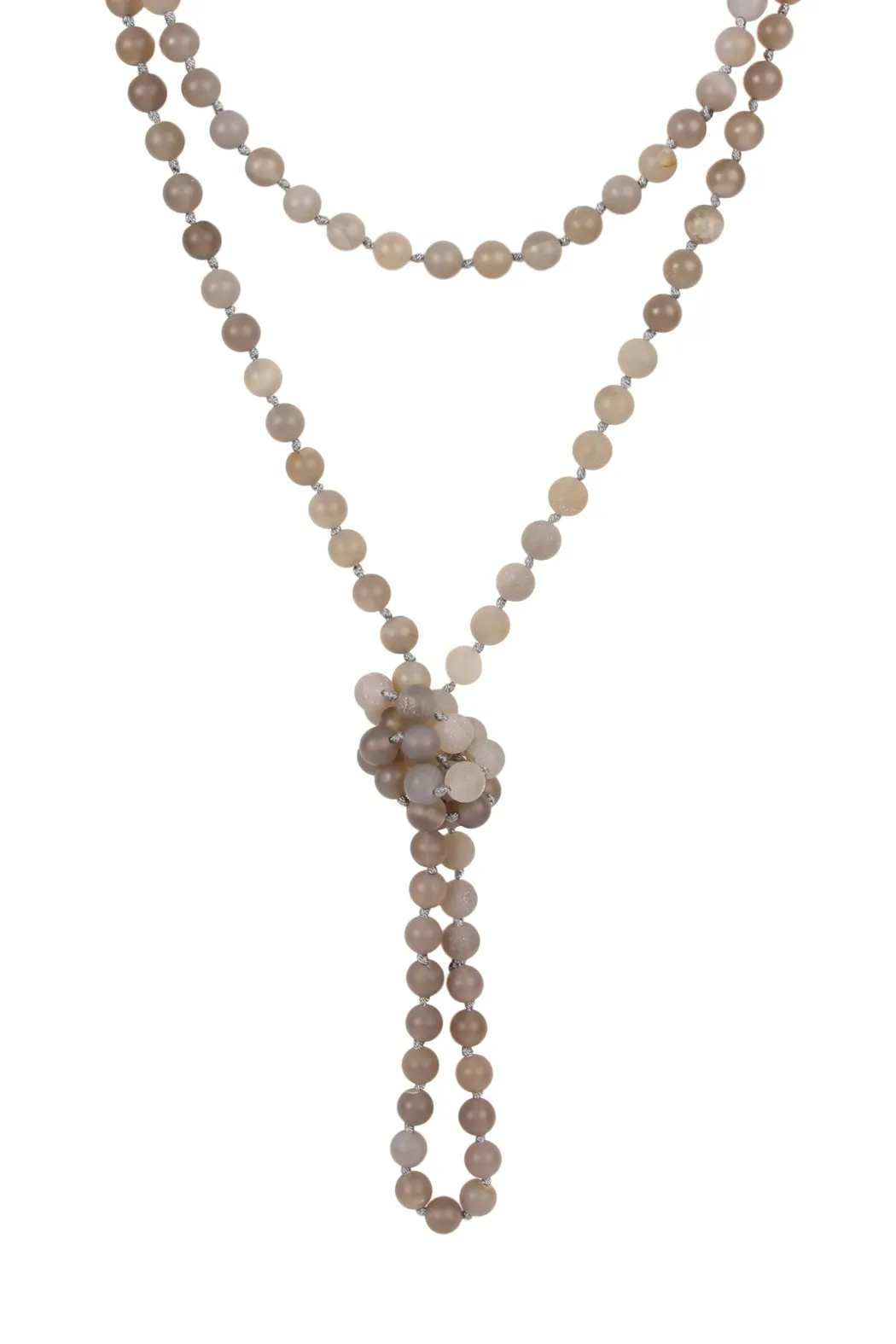 NATURAL STONE HAND KNOTTED LONG NECKLACE