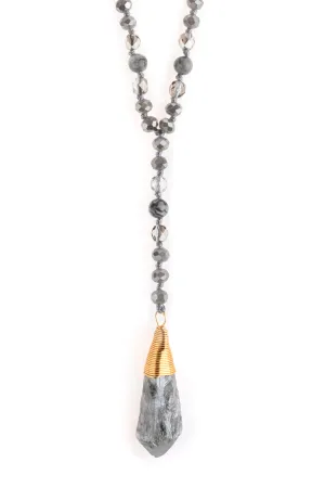 NATURAL STONE PENDANT NECKLACE