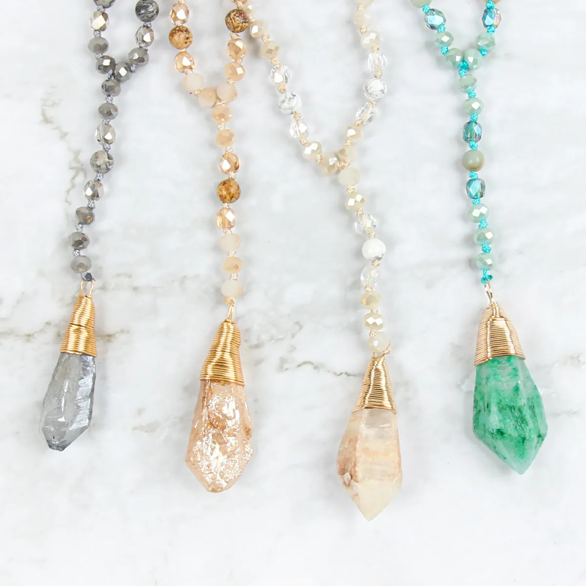 NATURAL STONE PENDANT NECKLACE