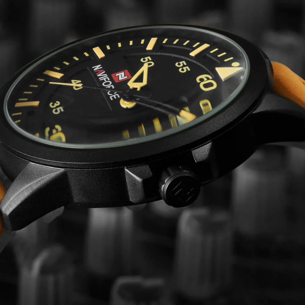 NAVIFORCE Top Brand Luxury Men's Sports Watches Men Waterproof Quartz Watch Man Leather Military Wrist watch Relogio Masculino