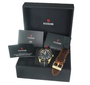NEW 2021 Tudor Black Bay Heritage Bucherer Blue Bronze 43mm Dive Leather 79250