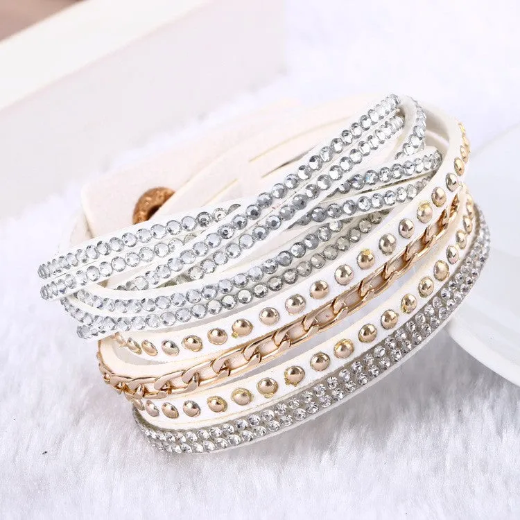 New Unisex Multilayer Leather Bracelet Christmas Gift Charm Bracelets Vintage Jewelry For Women Pulsera