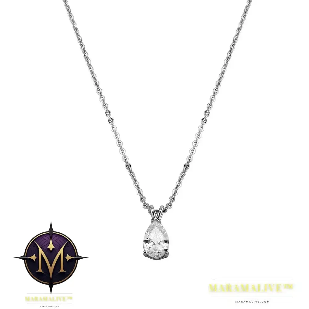New Waterproof Color Retention Drop Pendant with Pearl Tail Women's Necklace Simple and Elegant Wedding Jewelry
