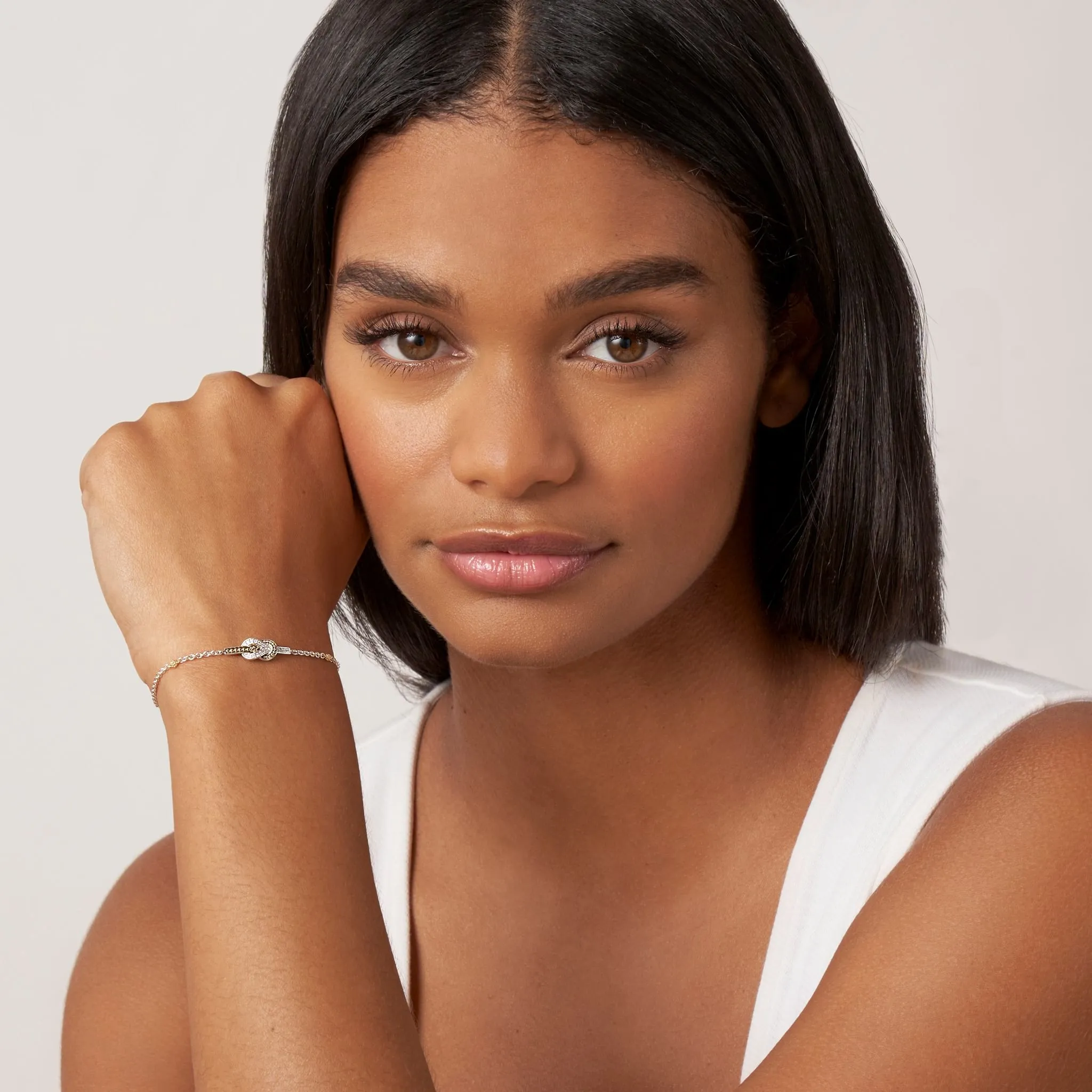 Newport Two-Tone Knot Diamond Bolo Bracelet