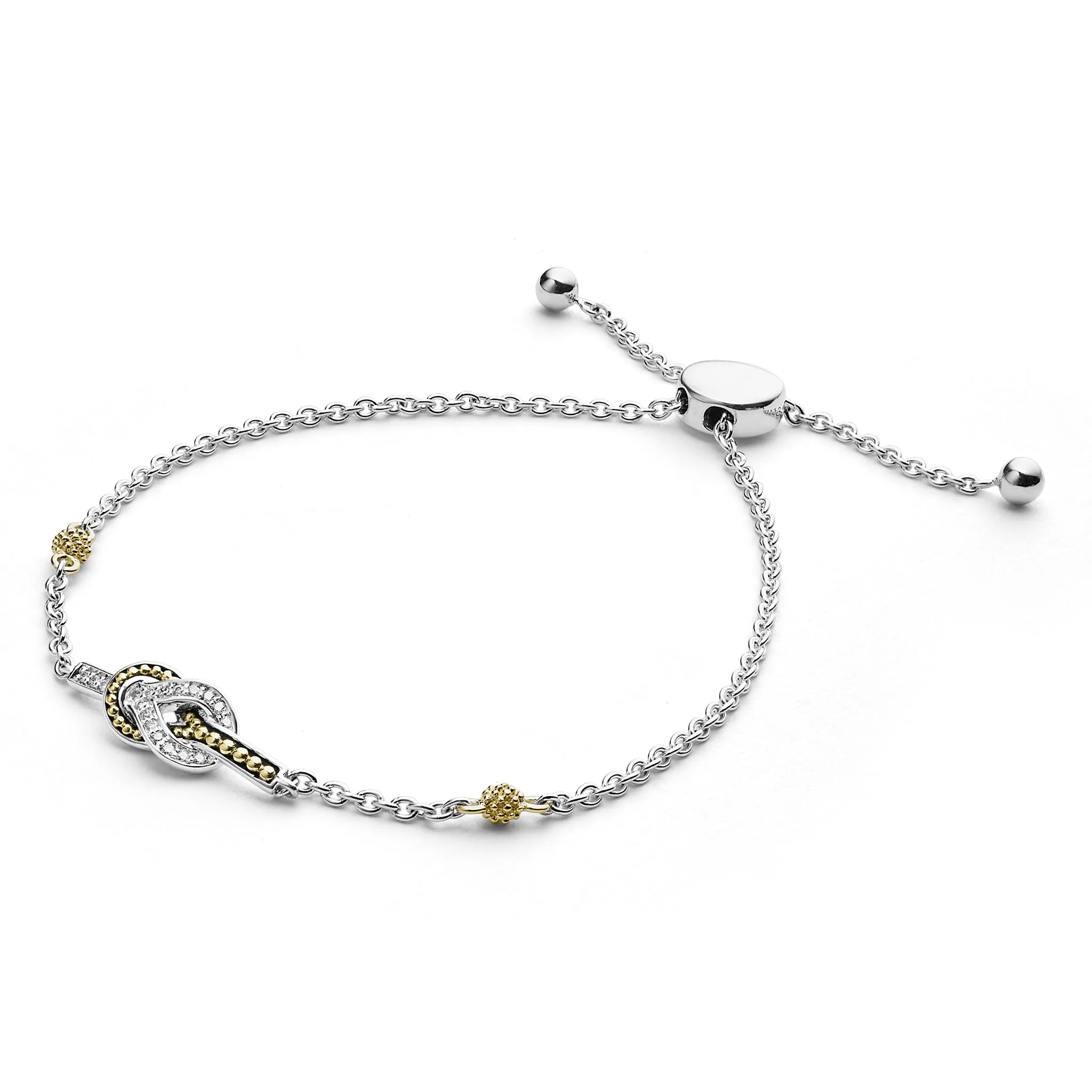 Newport Two-Tone Knot Diamond Bolo Bracelet