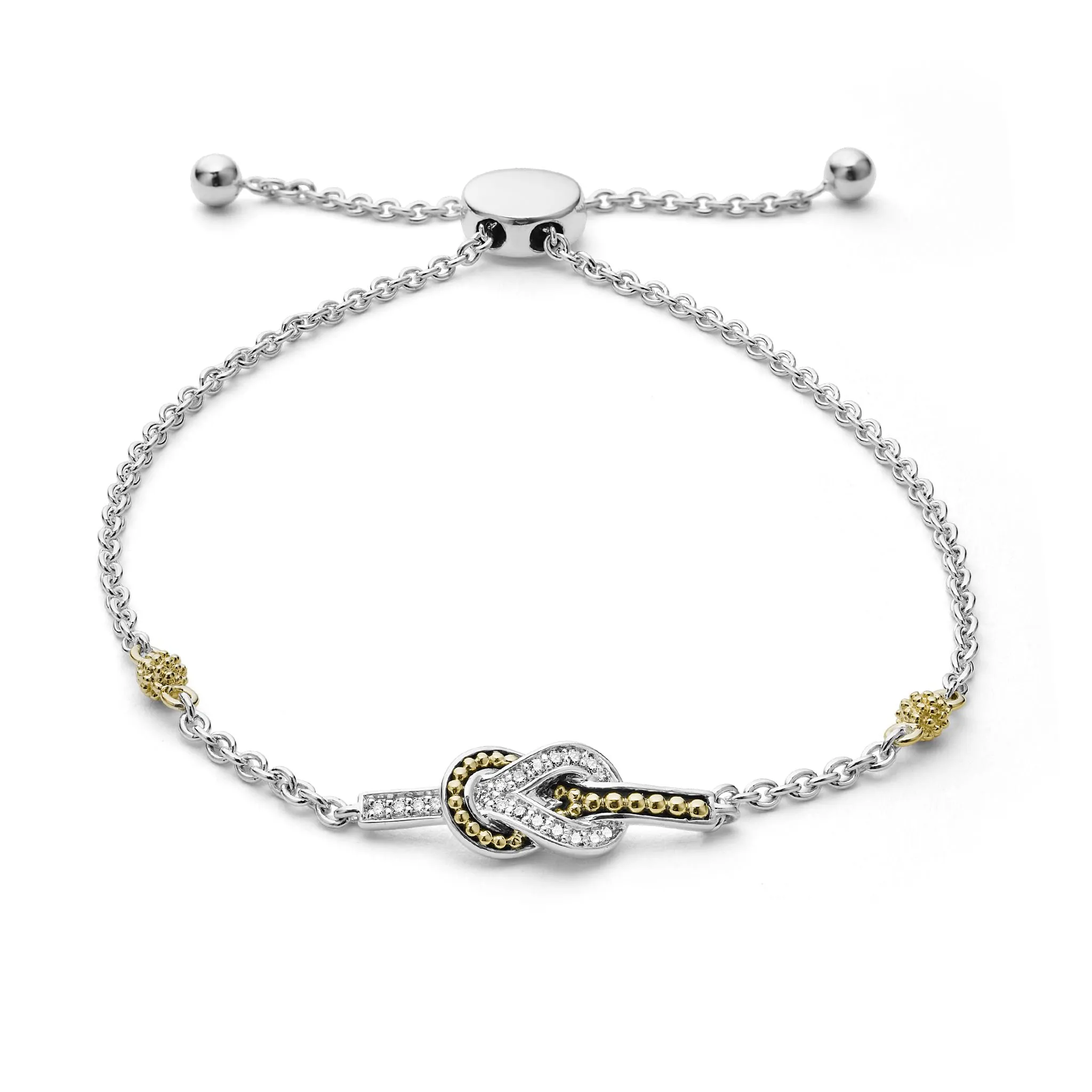 Newport Two-Tone Knot Diamond Bolo Bracelet