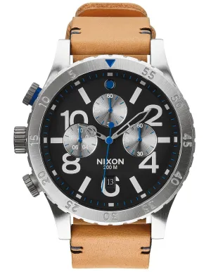 Nixon 48-20 Chronograph Black Dial Tan Leather Men's Watch Men's Watch A363-1602