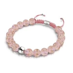 Nogu Rosewater | Silver | Firefly Glass Macrame Bracelet