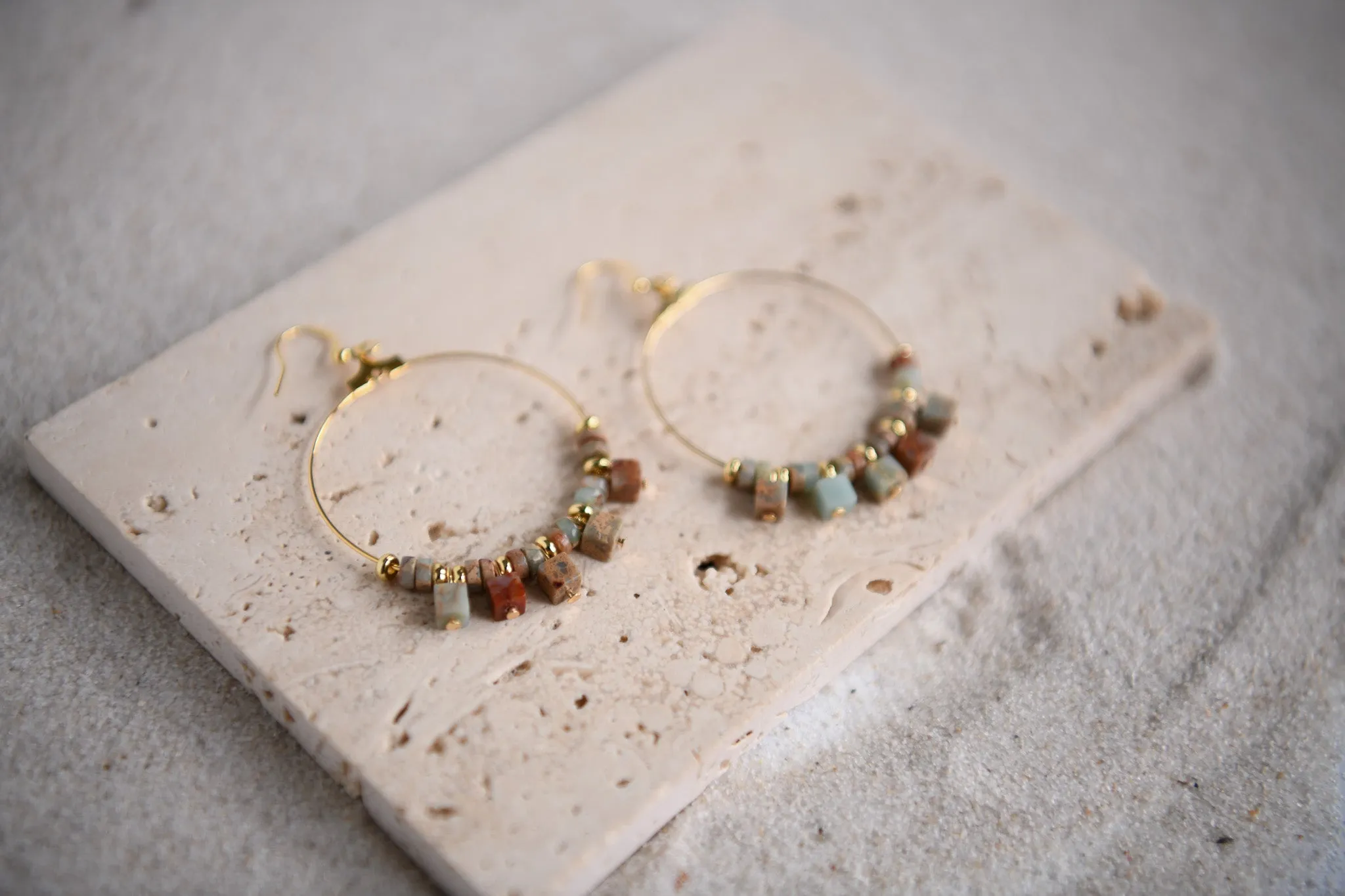 Nova Gold Plated Gemstone Hoop Earrings
