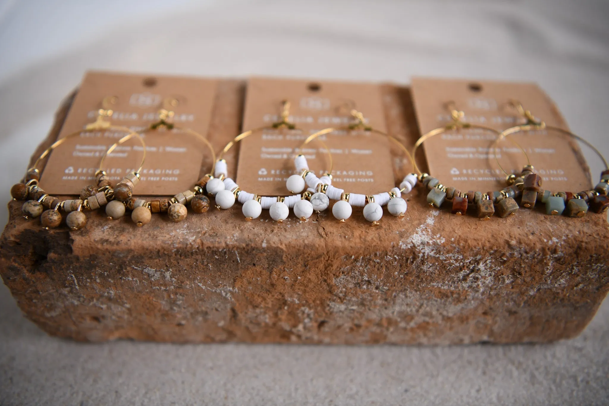 Nova Gold Plated Gemstone Hoop Earrings