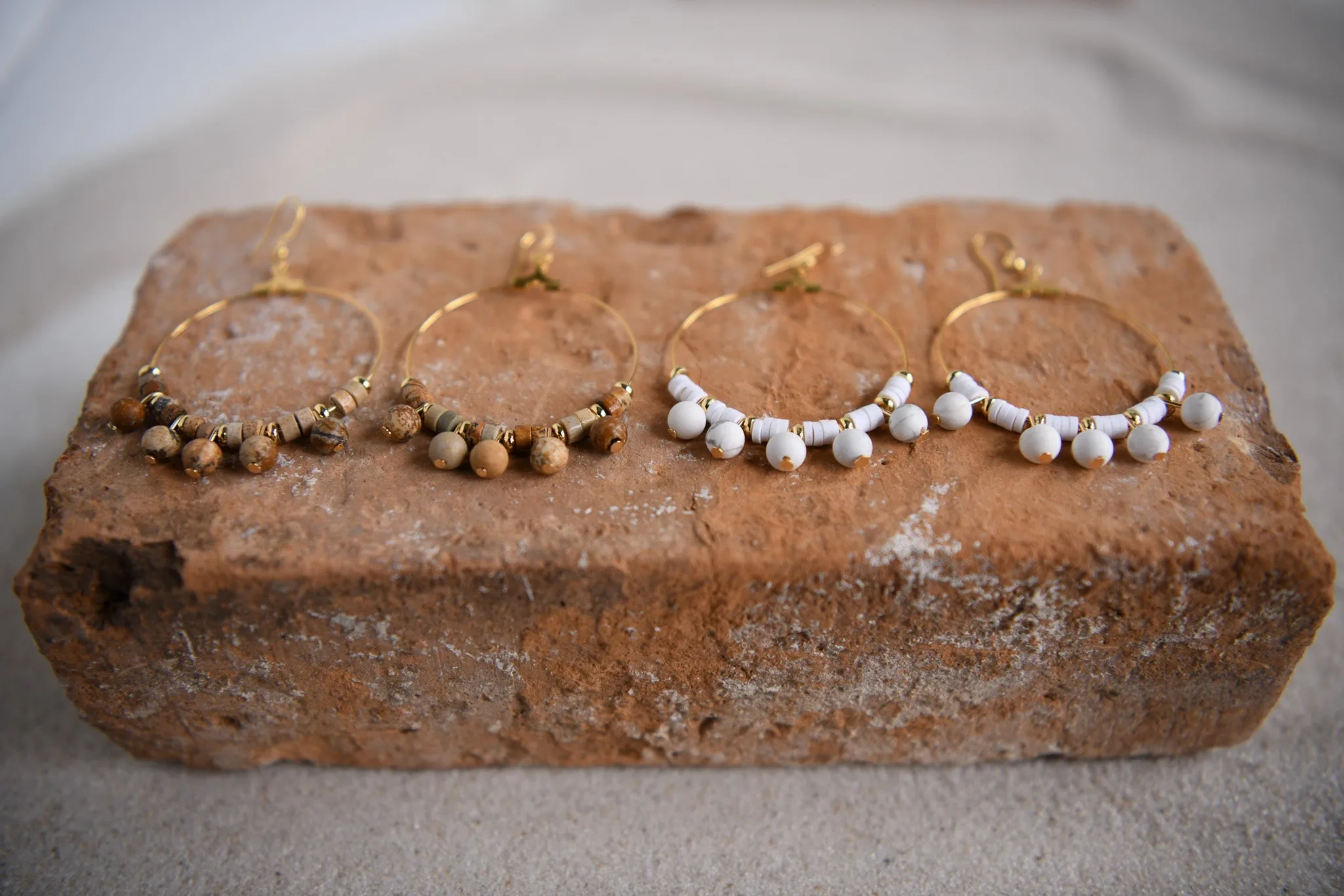 Nova Gold Plated Gemstone Hoop Earrings