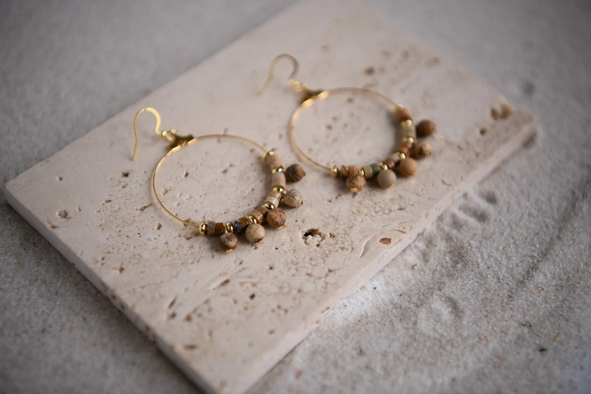 Nova Gold Plated Gemstone Hoop Earrings