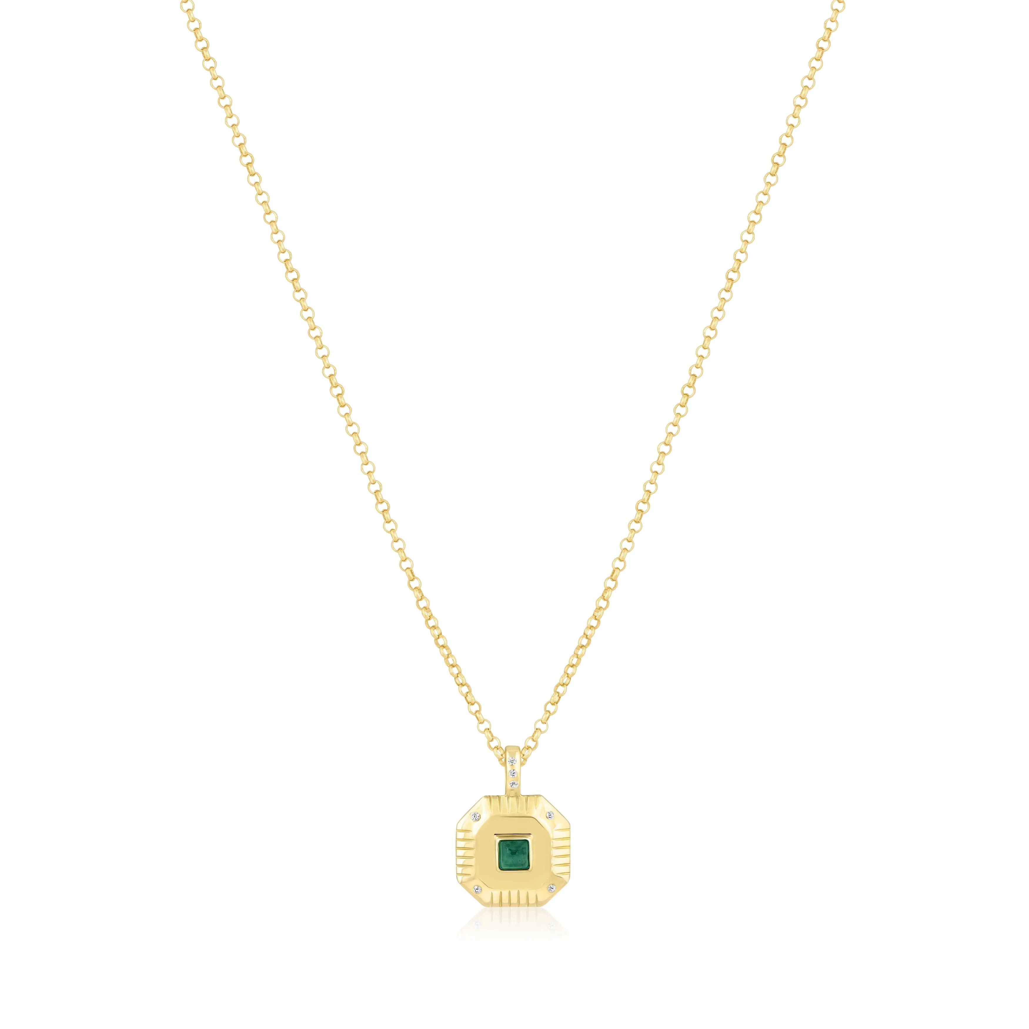 octagon charm necklace