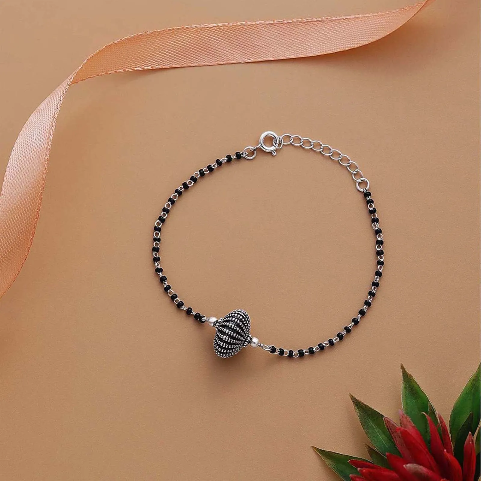 Oxidized Charm Bracelet for Women – 925 Sterling Silver Oxidized Finish