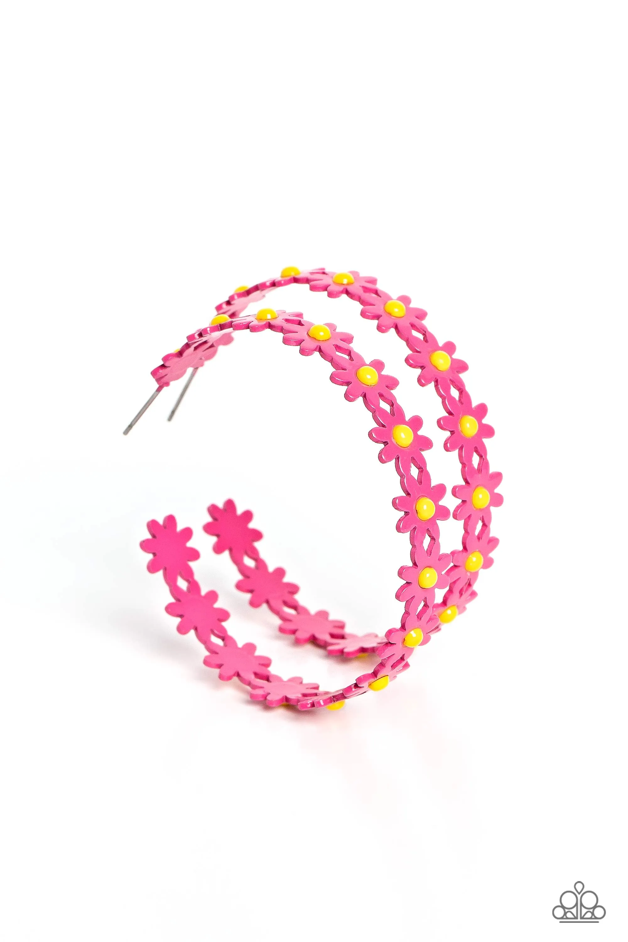 Paparazzi Daisy Disposition - Pink Hoop Earrings