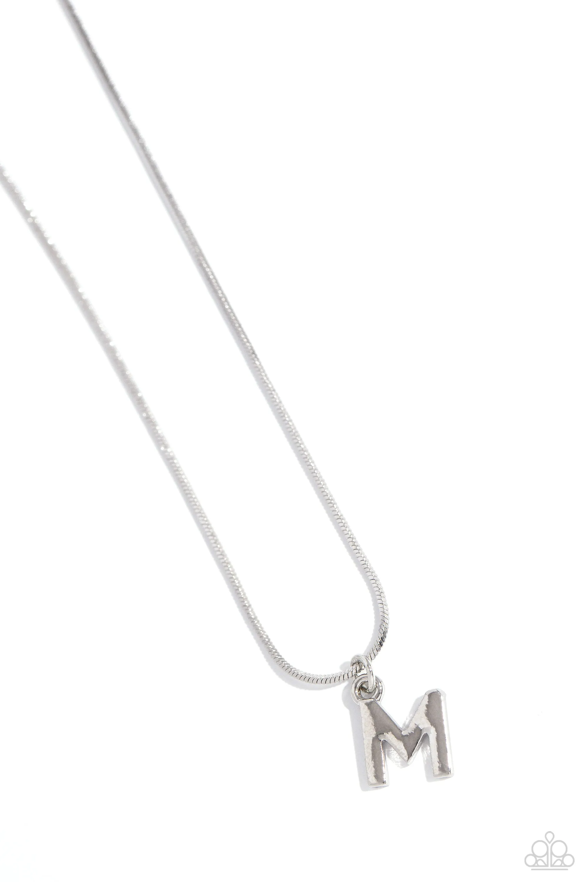 Paparazzi - Seize the Initial - Silver - M Necklace