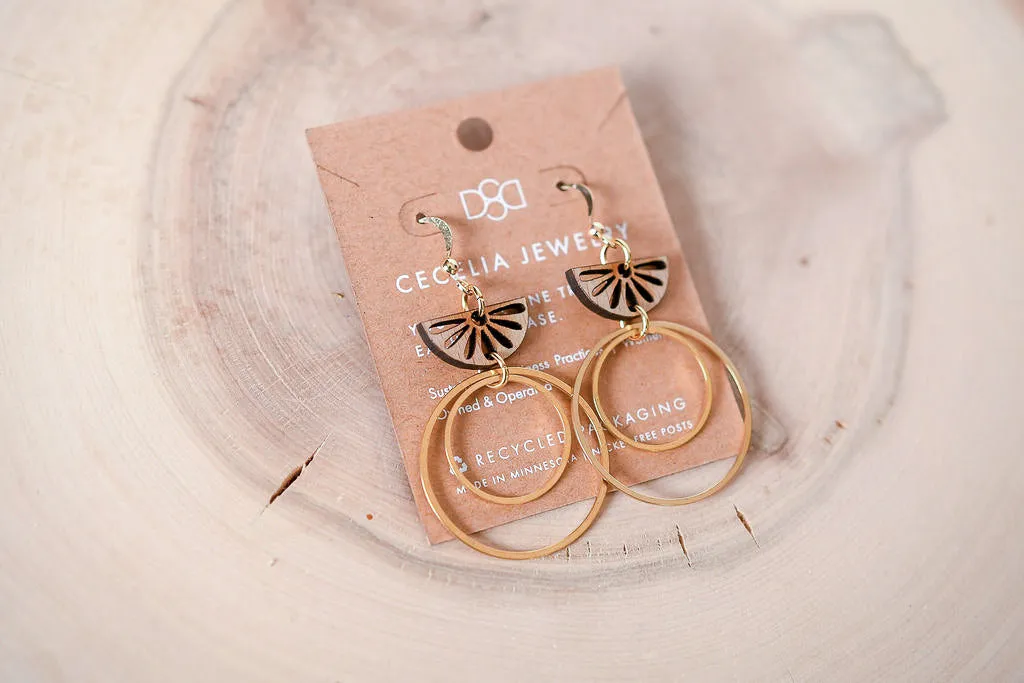 Pathfinder Wood Double Hoop Earrings