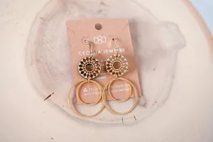 Pathfinder Wood Double Hoop Earrings