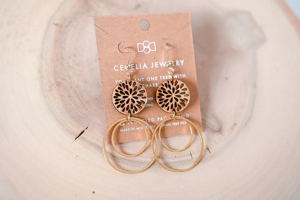 Pathfinder Wood Double Hoop Earrings
