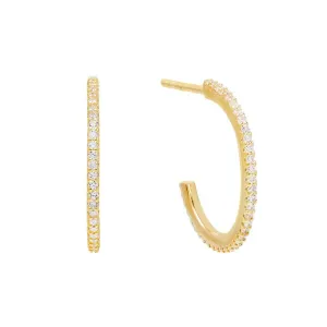 Pavé Hoop Stud Earring