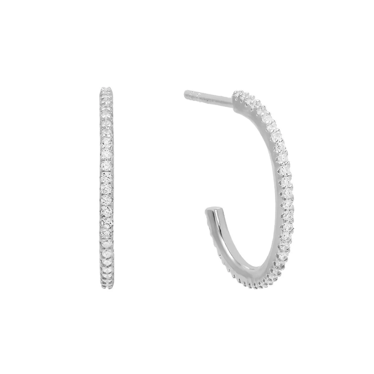 Pavé Hoop Stud Earring