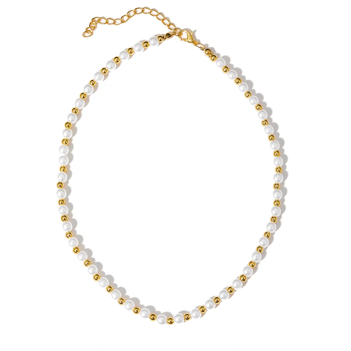 Pearl & 18K Gold-Plated Station Beaded Necklace