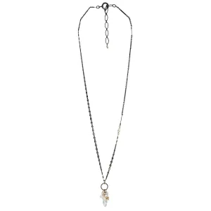 PEARL & QUARTZ CLUSTER NECKLACE