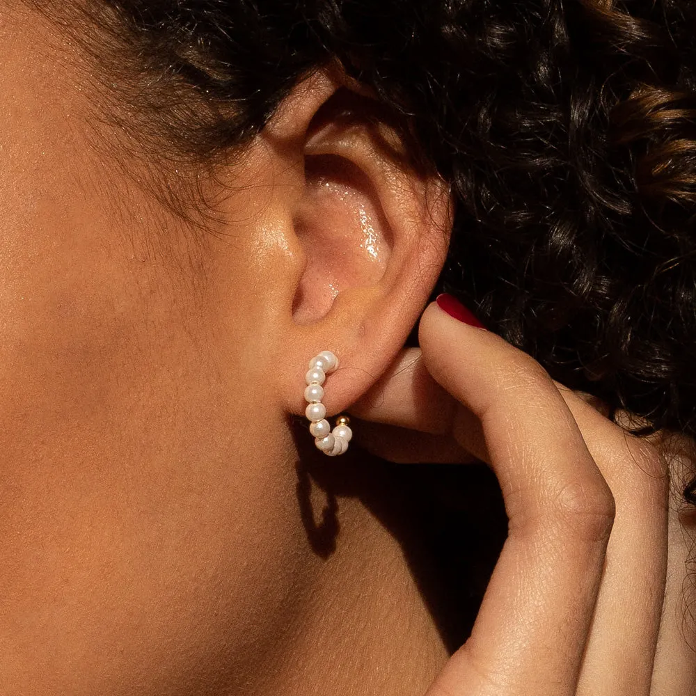 Pearl Hoop Earrings