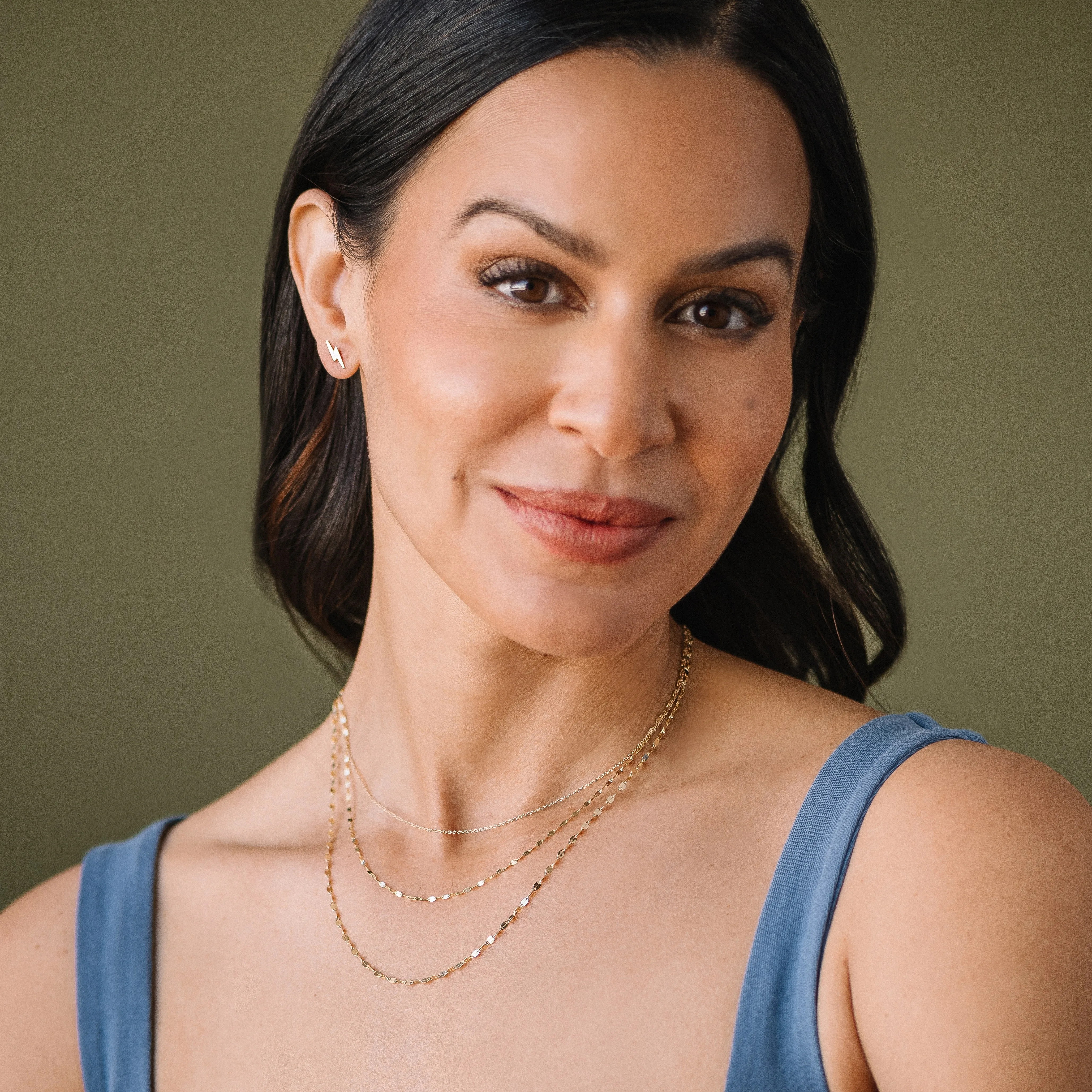 Petite Flat Sequin Chain Necklace, 14k