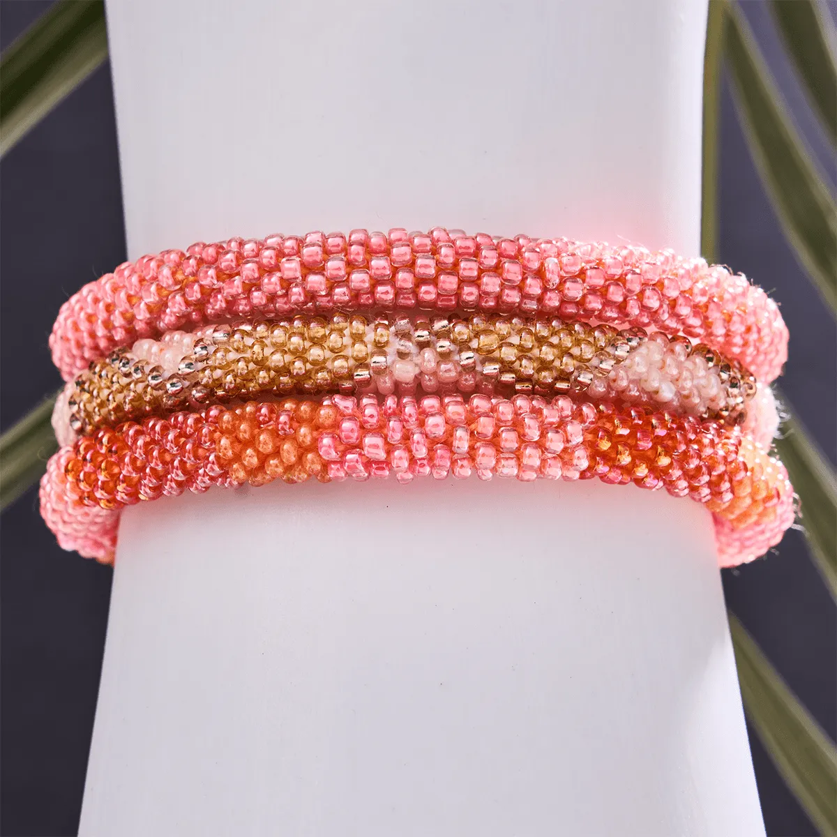 Pink Azalea | Himalayan Glass Bead Bracelet