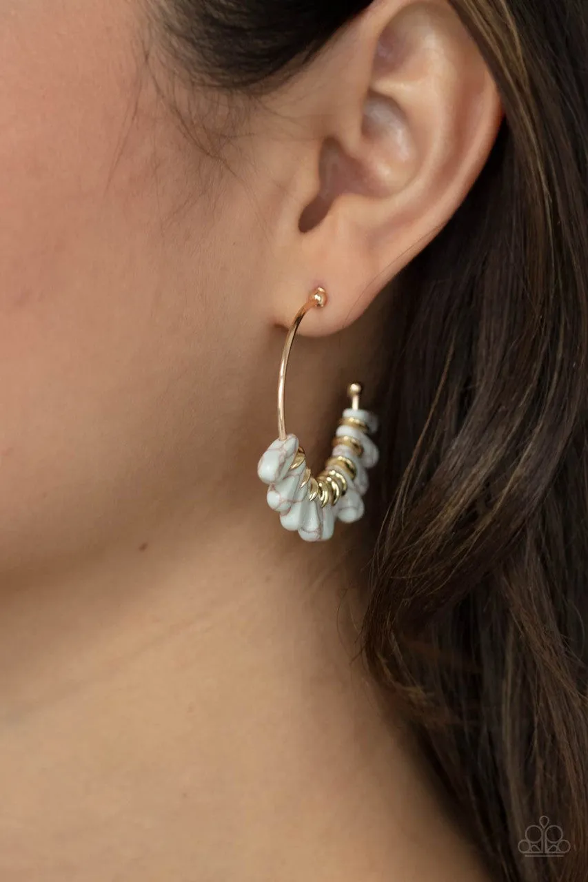 Poshly Primitive White Paparazzi Earrings