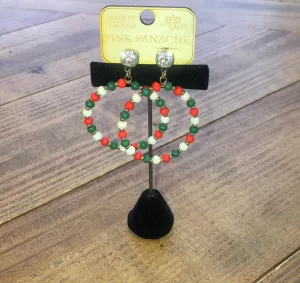 PP Festive Wooden Beaded Hoop Earring