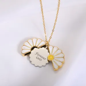 Premium Quality Secret Message Sunflower Design Necklace For Women