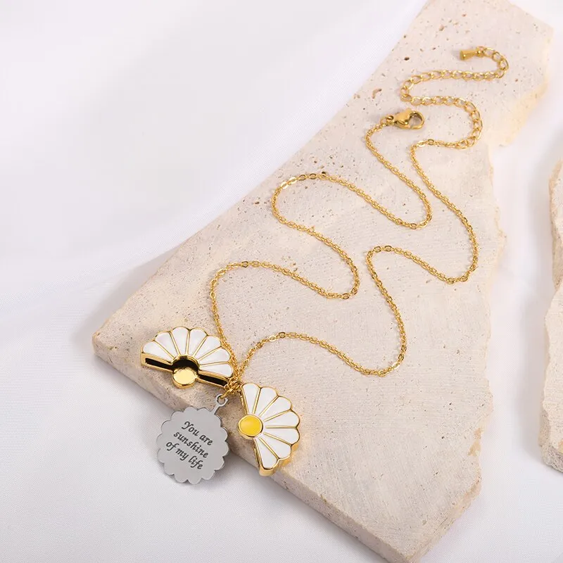 Premium Quality Secret Message Sunflower Design Necklace For Women