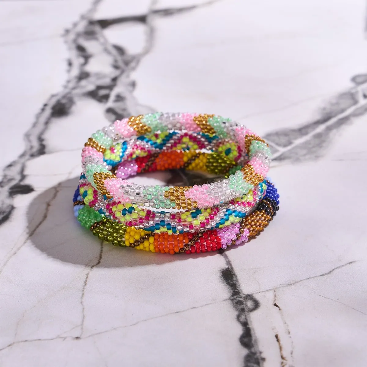 Psychedelic Neons | Himalayan Glass Bead Bracelet